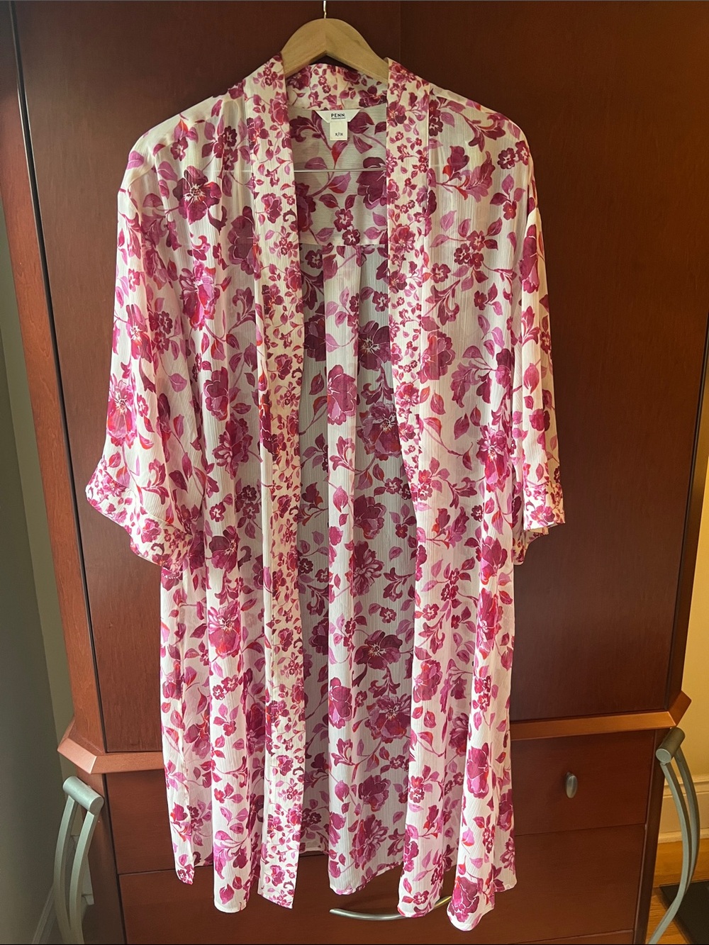 Penningtons Cream and Pink Floral Kimono Cardigan